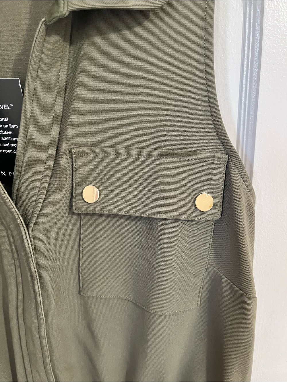 NWT Boston Proper Olive Sleeveless Drawstring Tracel Utility Dress - Picture 4 of 6